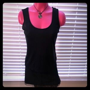 Dana B & Karen Black Semi Sheer Tank Top M